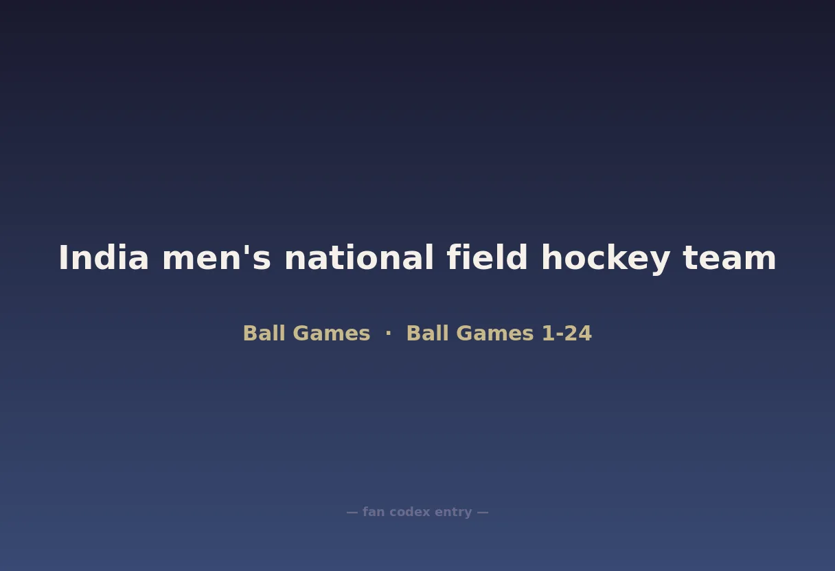 India men's national field hockey team