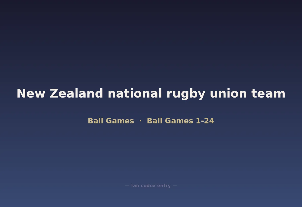 New Zealand national rugby union team